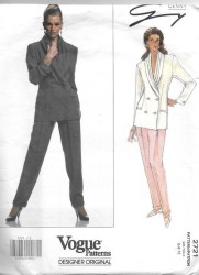 2721 VOGUE GENNY LONG 2 BREASTED JACKET, CUFF PANTS PATTERN 12-16 uncut